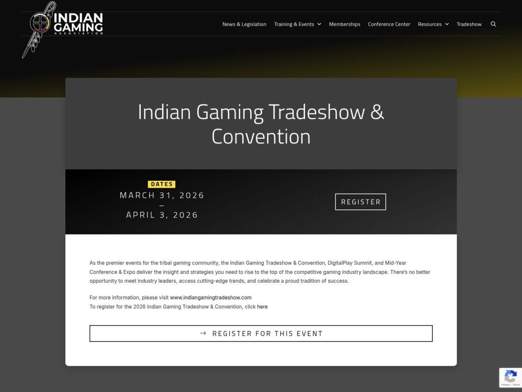 Indian Gaming Tradeshow & Convention website