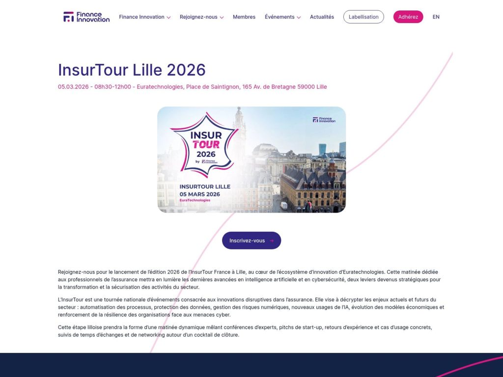 InsurTour Lille 2026 website