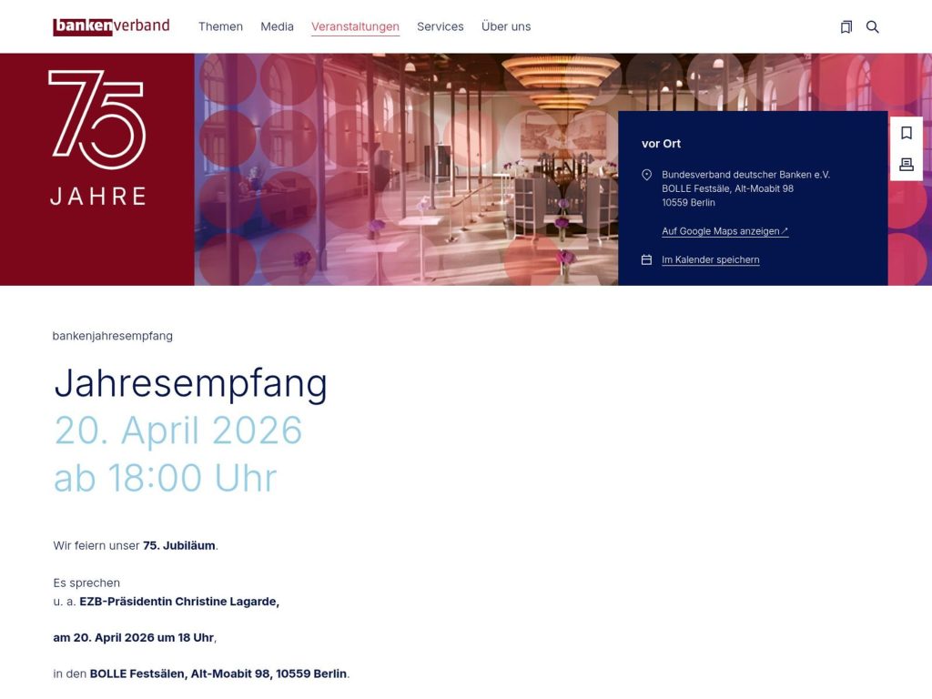Jahresempfang Bankenverband website