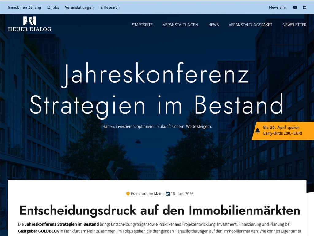 Jahreskonferenz Strategien im Bestand website