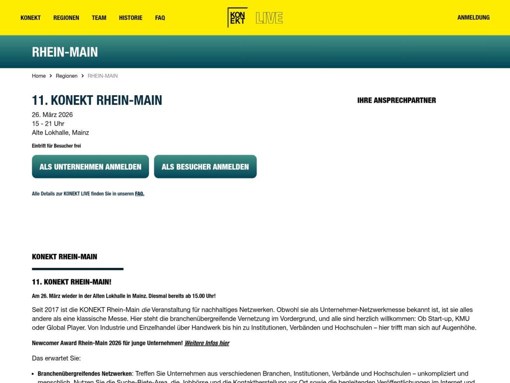 KONEKT Rhein-Main website
