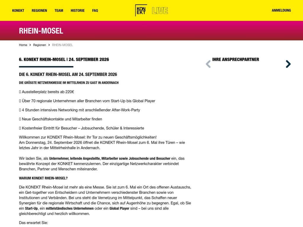 KONEKT Rhein-Mosel website