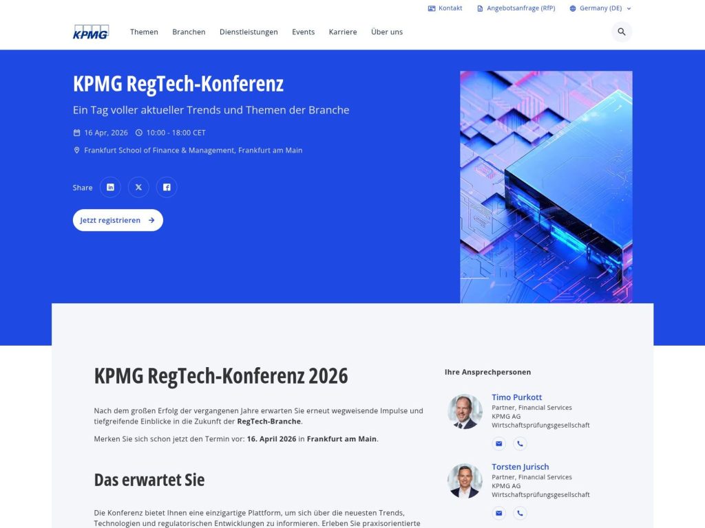 KPMG RegTech Conference 2026 website