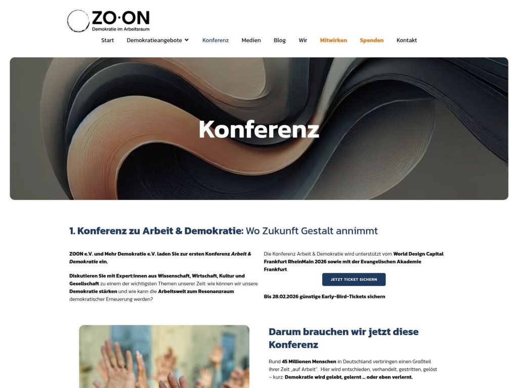 Konferenz Arbeit & Demokratie website