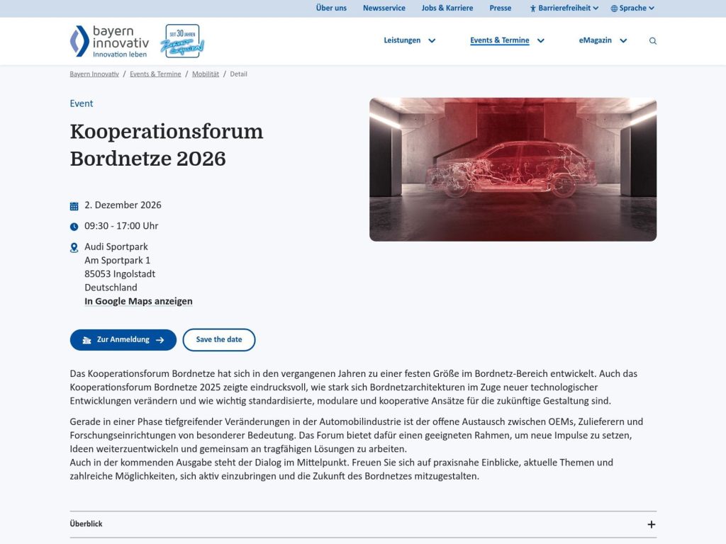 Kooperationsforum Bordnetze 2026 website