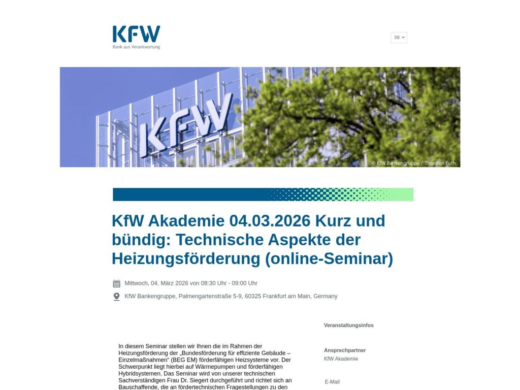 Kurz und bündig: Technische Aspekte der Heizungsförderung website