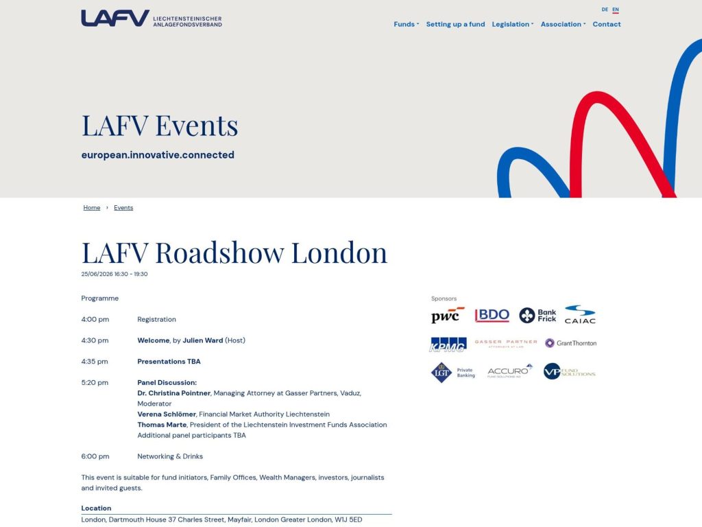 LAFV Roadshow London website