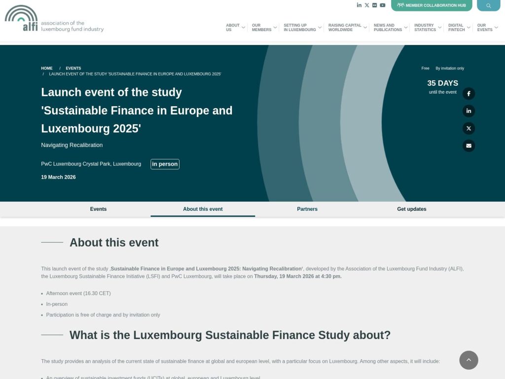 Launch event of the study 'Sustainable Finance in Europe and Luxembourg 2025' website