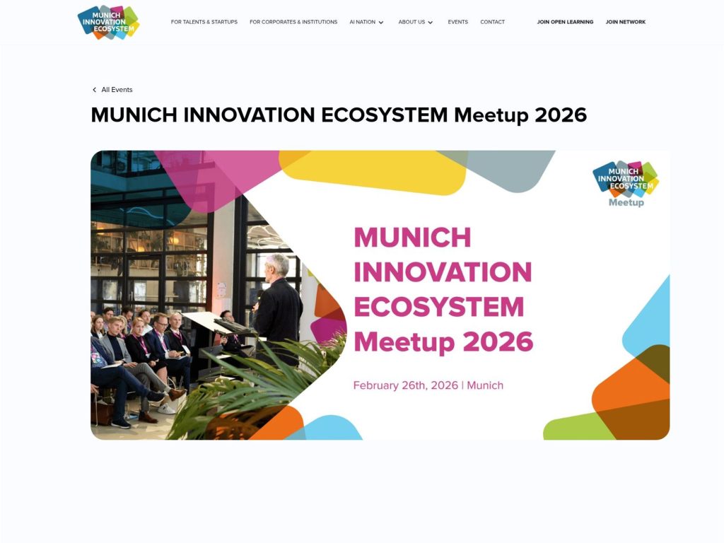 MUNICH INNOVATION ECOSYSTEM Meetup 2026 - Innovating in the Age of AI: Shaping Positive Futures
