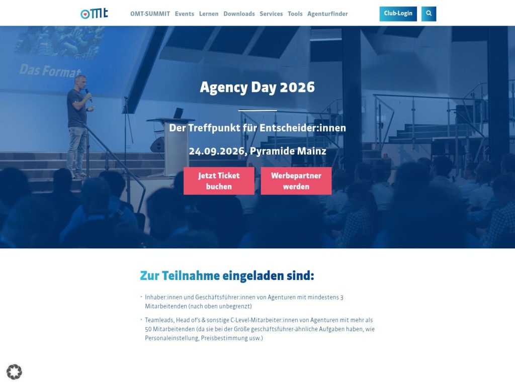 OMT-Agency Day 2026 website