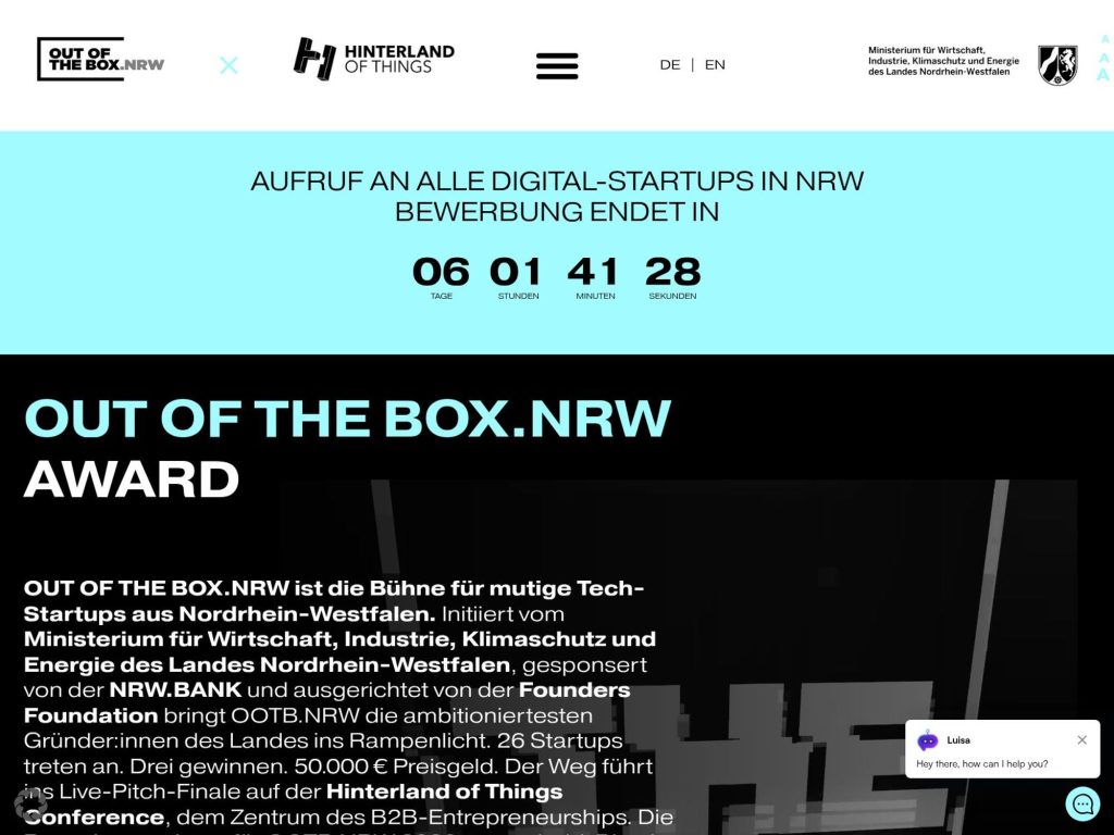 Out of the Box.NRW Award 2027 website