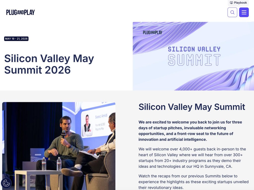 Plug and Play Silicon Valley May Summit 2026 website