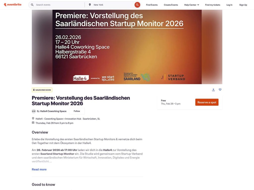 Premiere: Vorstellung des Saarländischen Startup Monitor 2026