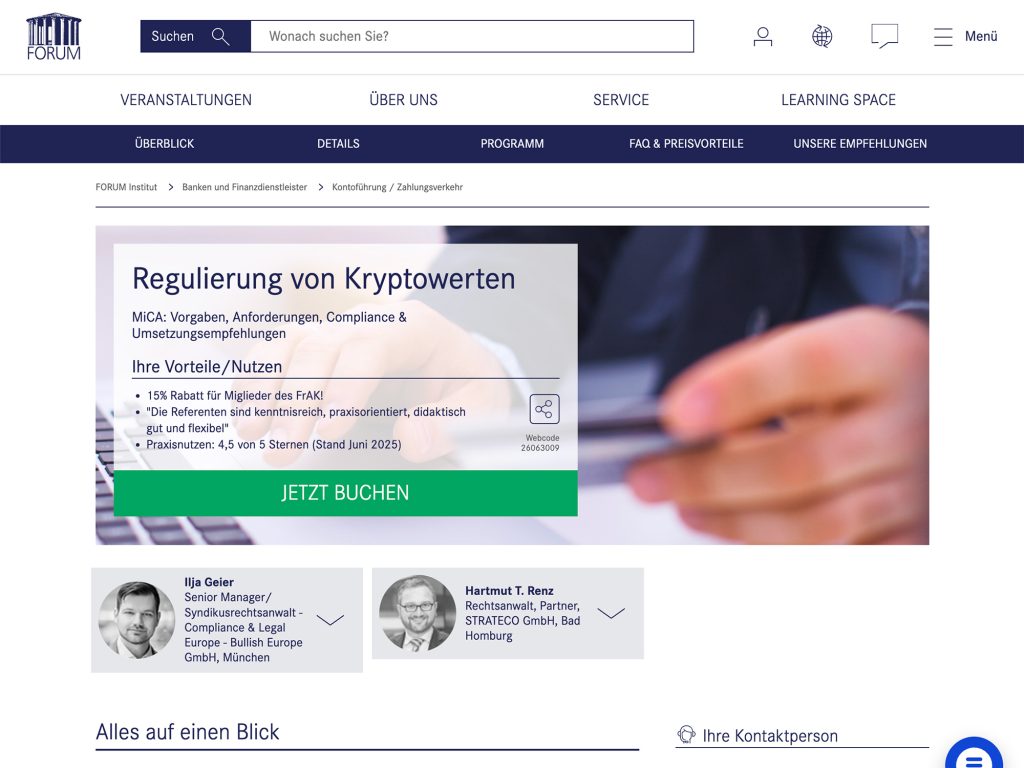 Regulierung von Kryptowerten website