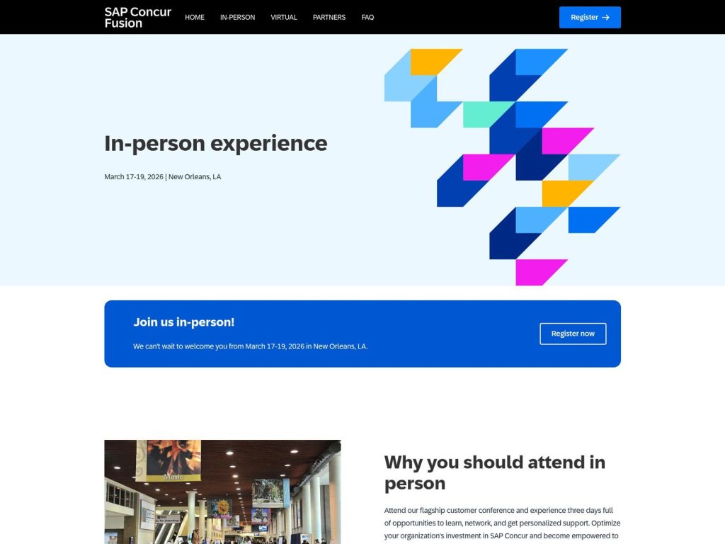 SAP Concur Fusion New Orleans website