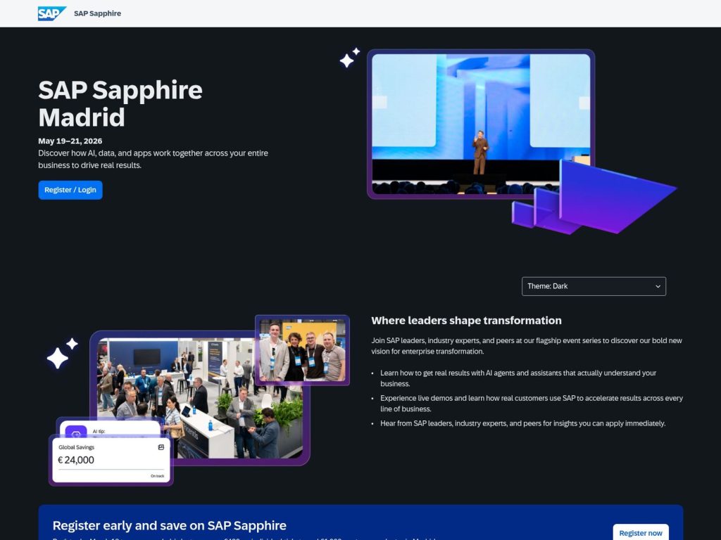 SAP Sapphire Madrid website