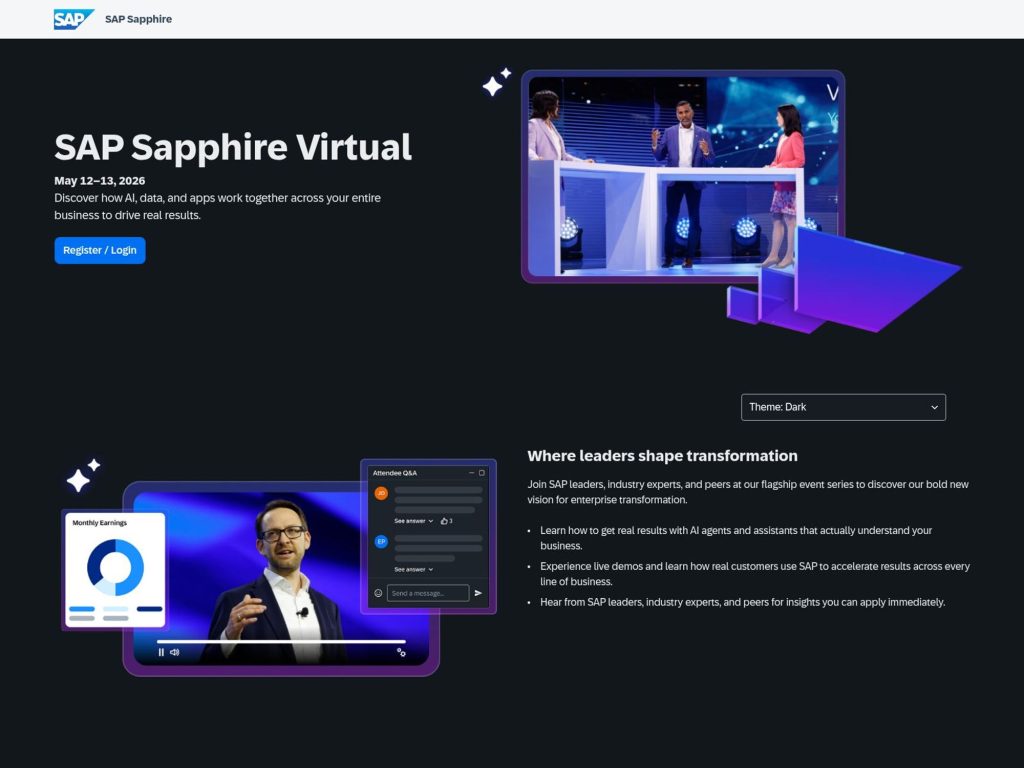 SAP Sapphire Virtual website