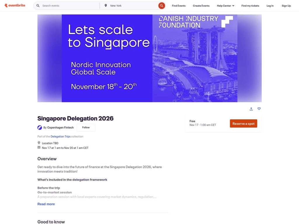 Singapore Delegation 2026 website
