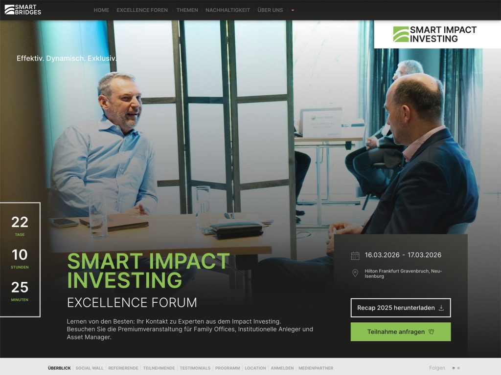 Smart Impact Investing Excellence Forum website