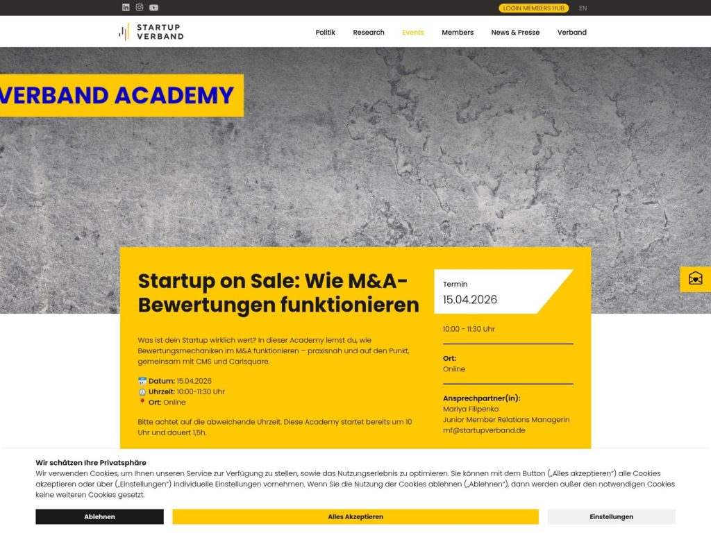 Startup on Sale: Wie M&A-Bewertungen funktionieren website