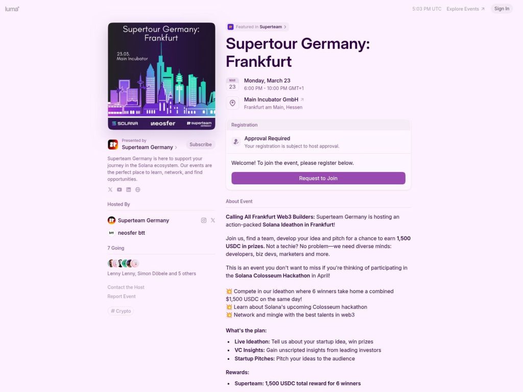Supertour Germany: Frankfurt website