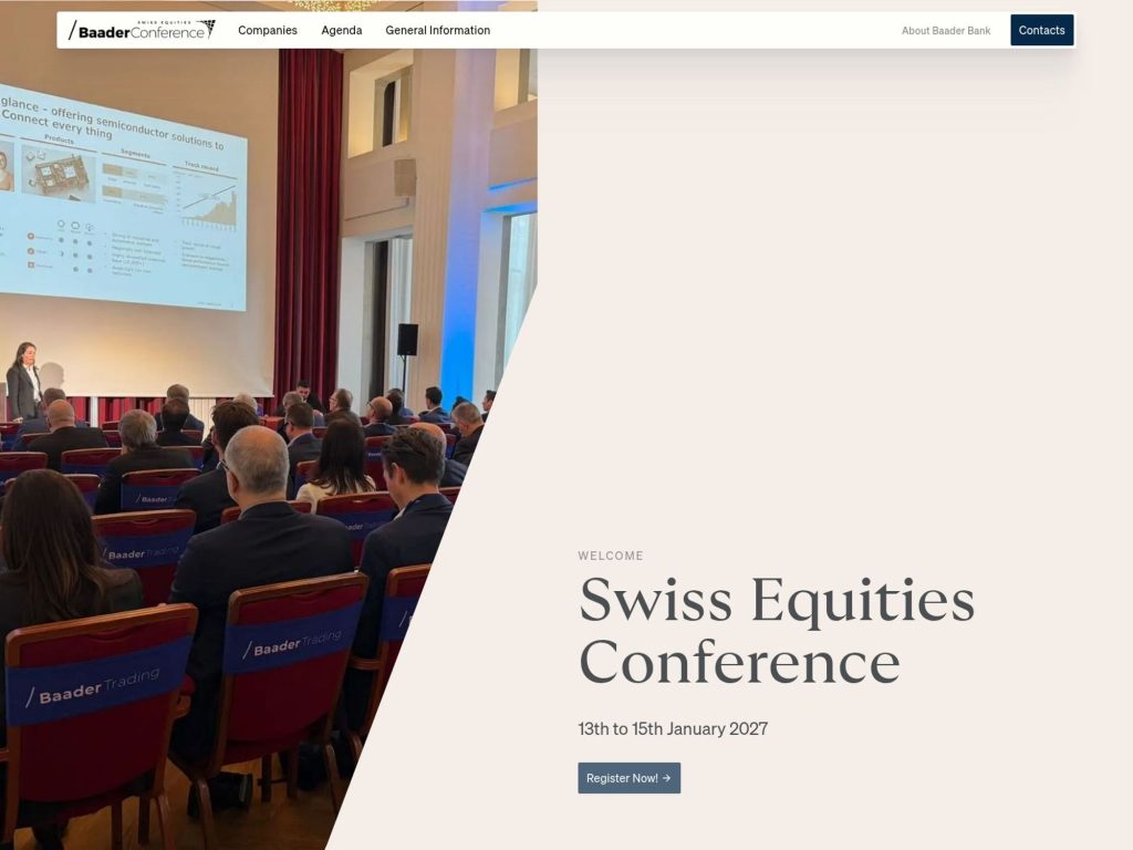 Swiss Equities Conference 2027 website