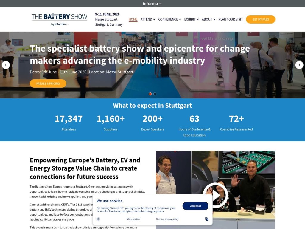 The Battery Show Europe 2026 website