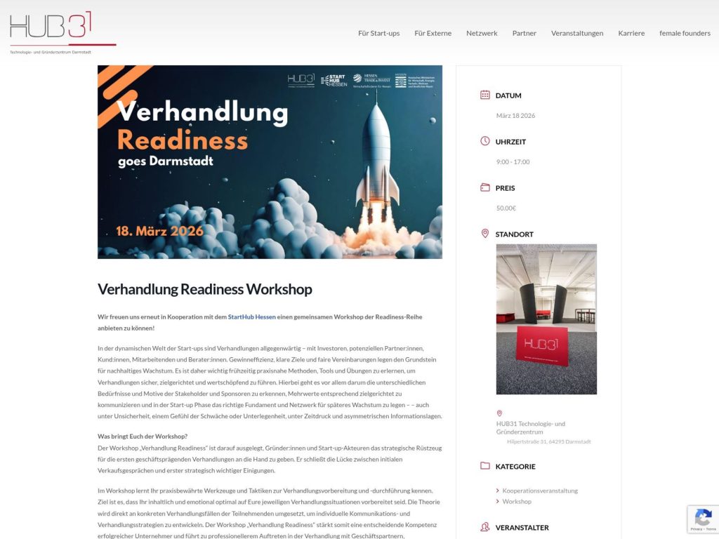 Verhandlung Readiness Workshop website