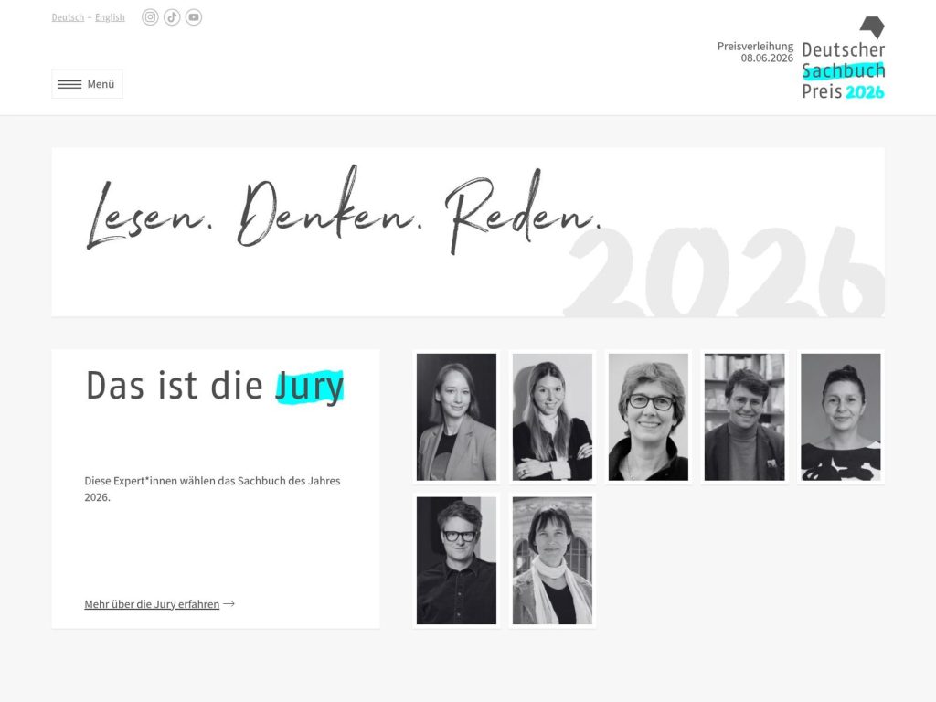 Verleihung Deutscher Sachbuchpreis 2026 website