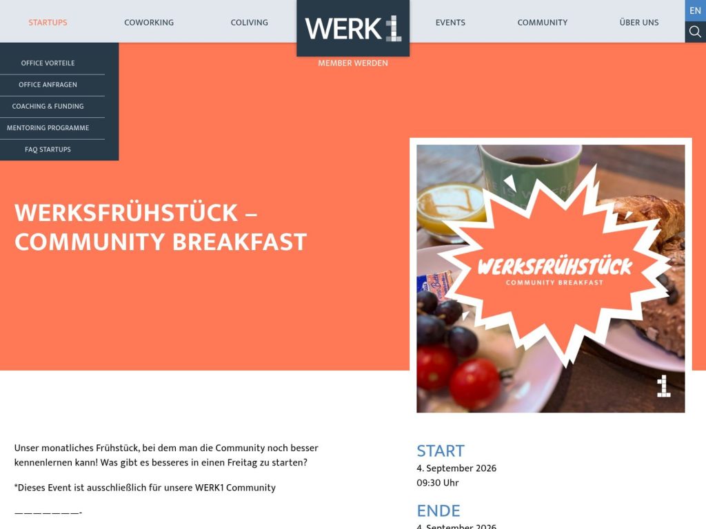 WERKSFRÜHSTÜCK Community Breakfast website