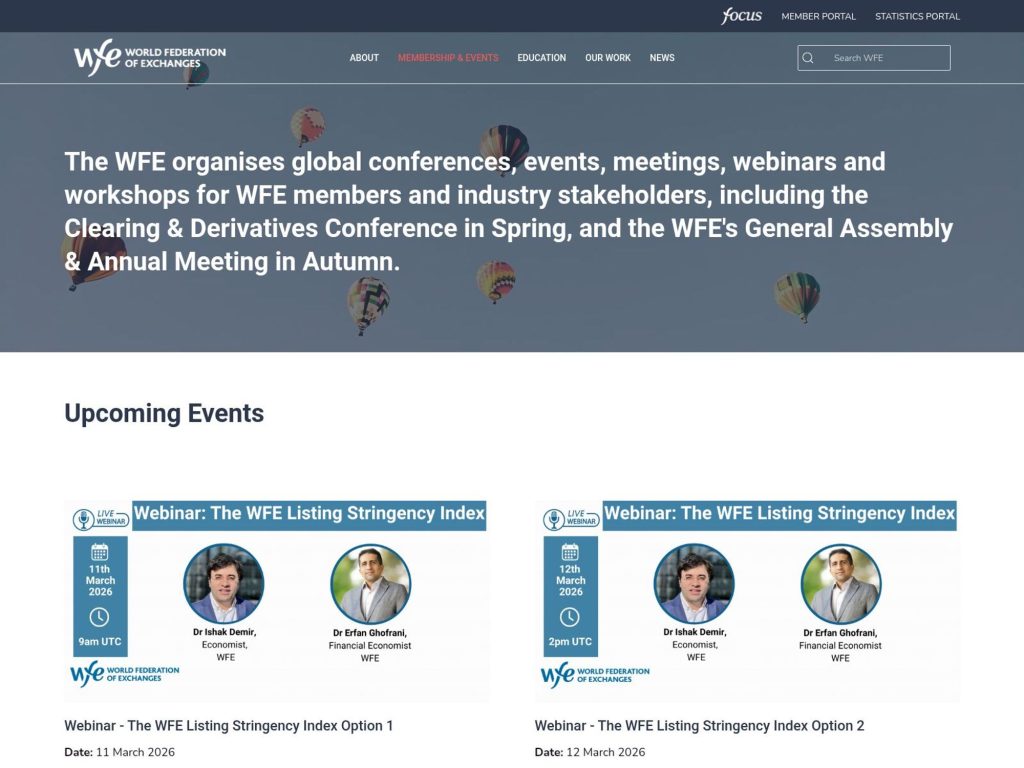 World Federation of Exchanges Working Committee Meeting website