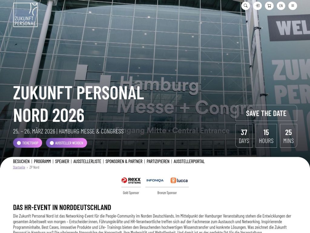 Zukunft Personal Nord website