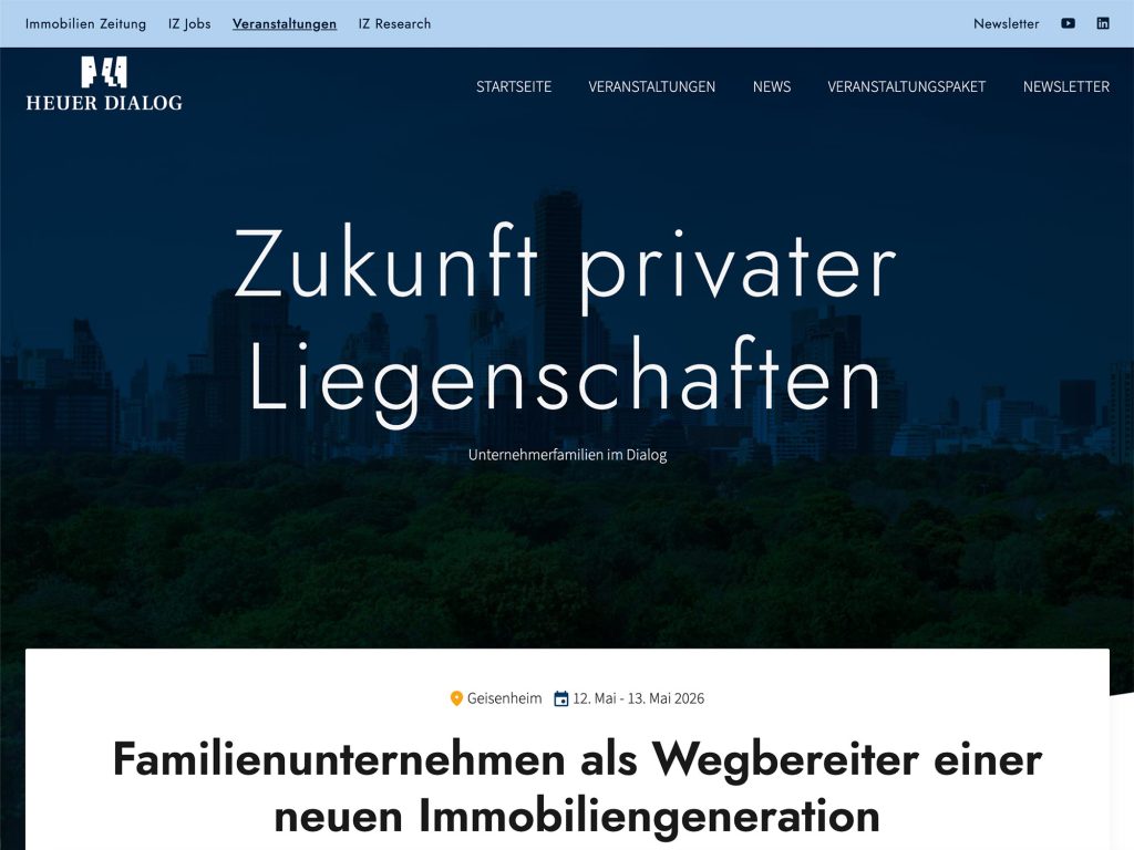 Zukunft privater Liegenschaften website