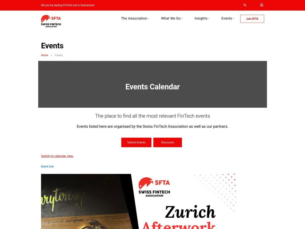 Zurich Afterwork website