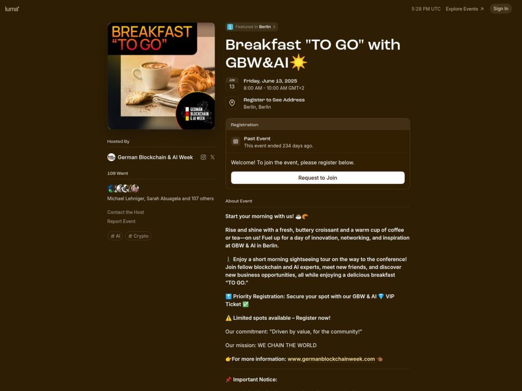 Breakfast "TO GO" with GBW&AI screenshot