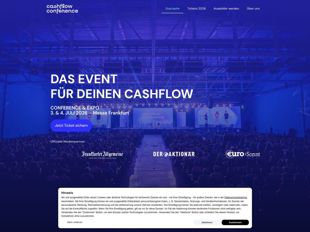 Cashflow Conference 2026 website