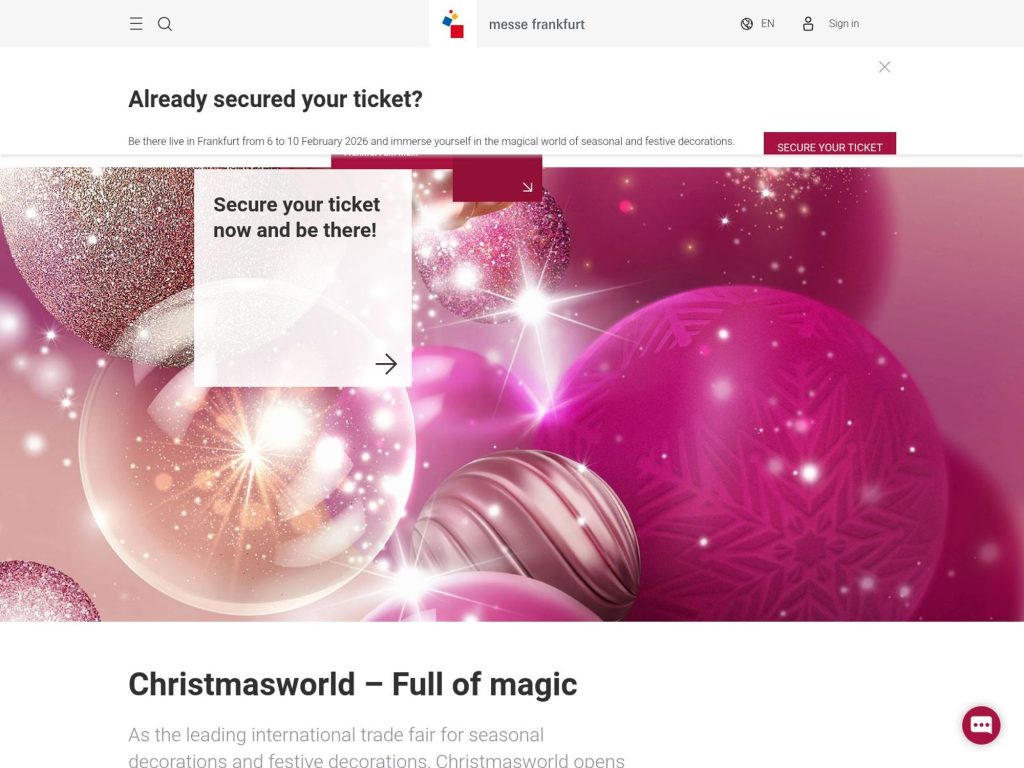 Christmasworld 2026 website