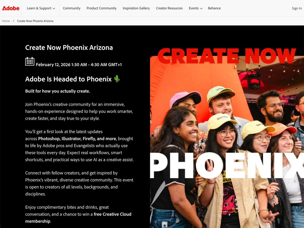 Create Now Phoenix Arizona website