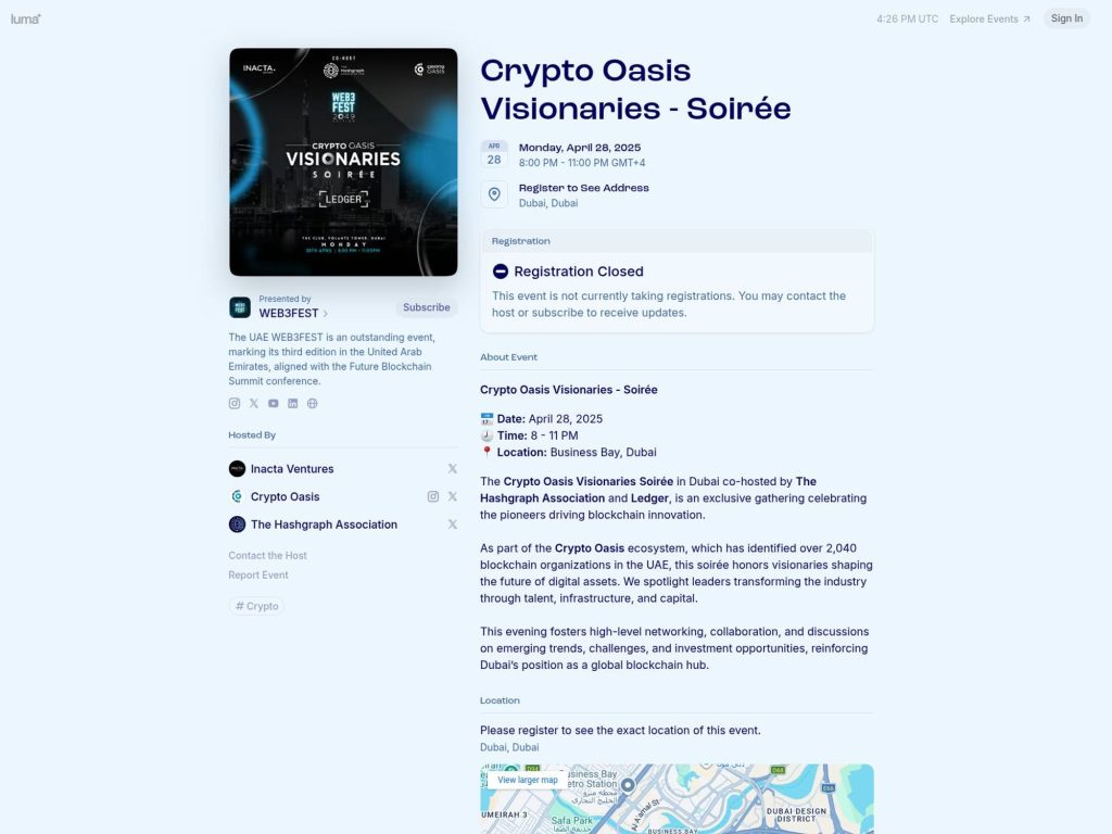 Crypto Oasis Visionaries - Soirée screenshot