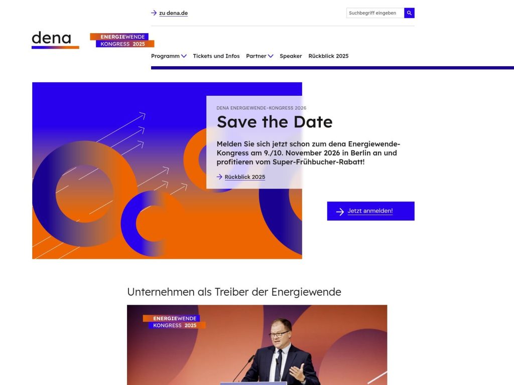 dena Energiewende-Kongress 2026 website