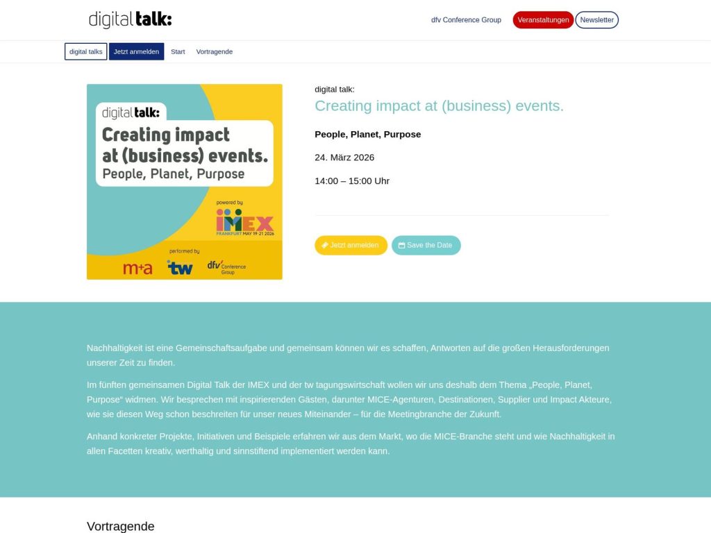 digital talk: Creating impact at (business) events. website