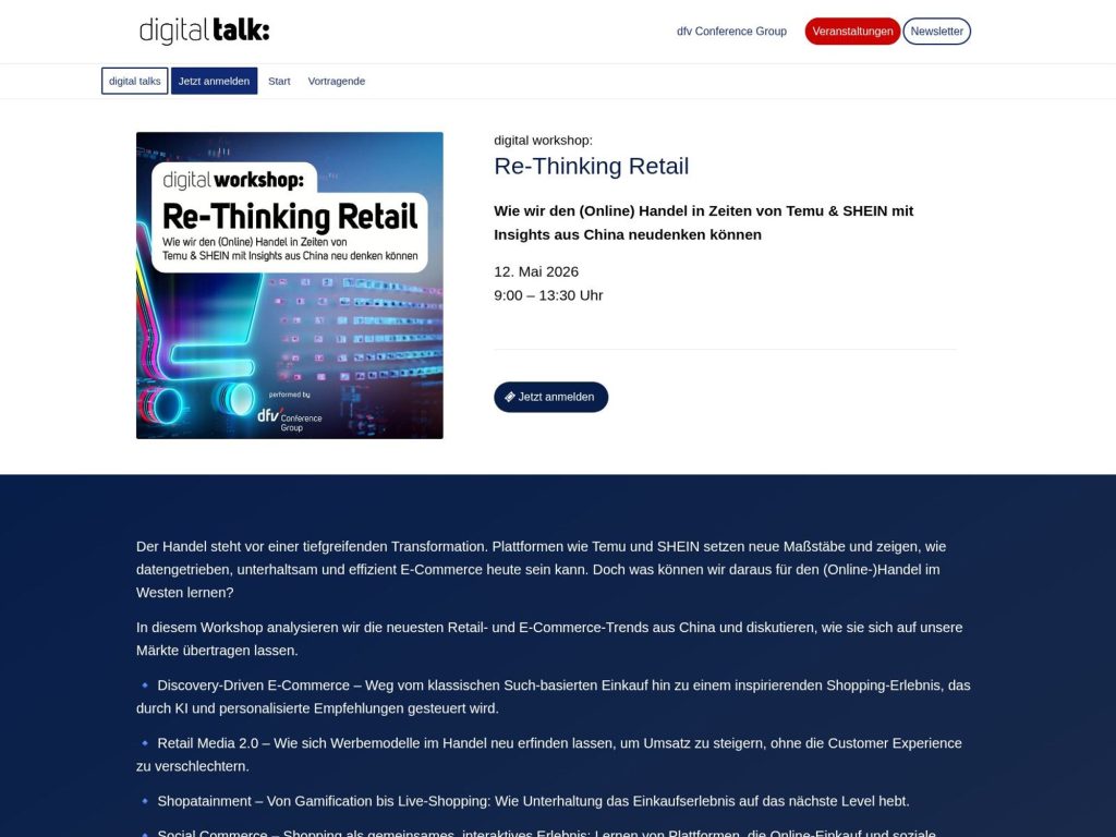 digital workshop: Re-Thinking Retail website
