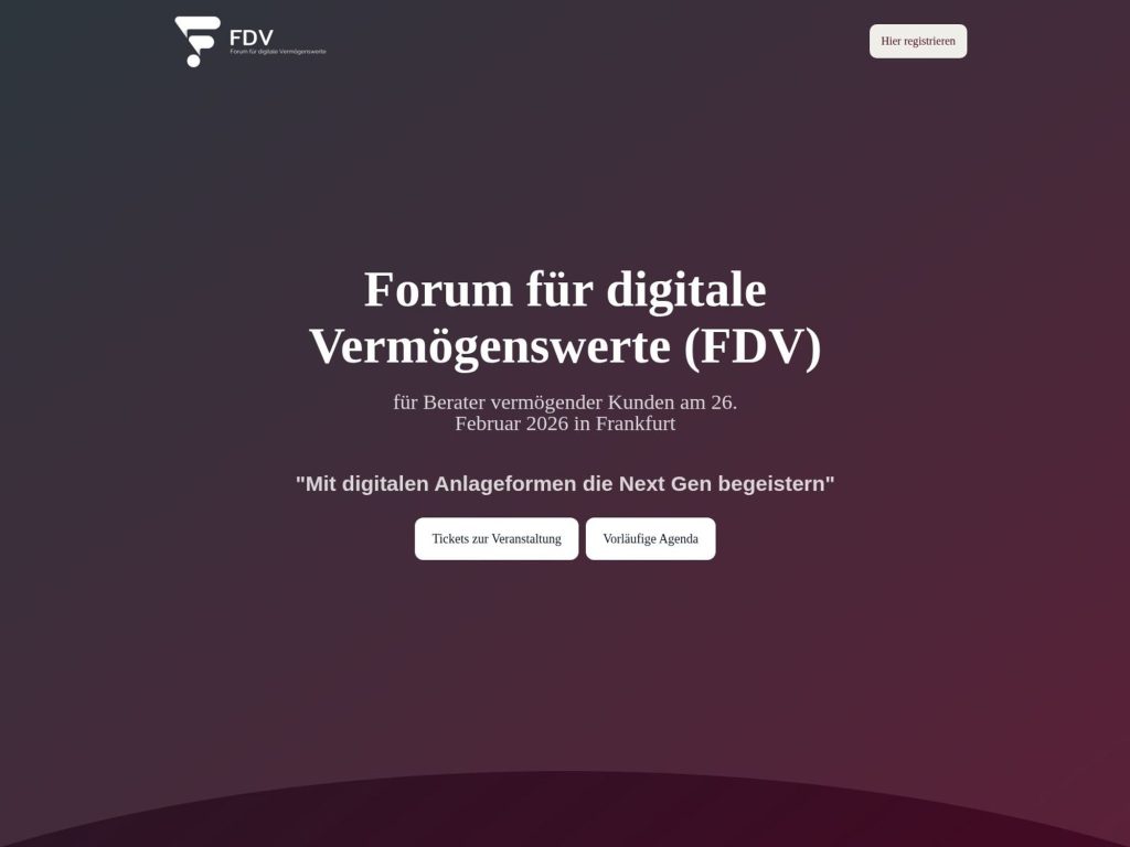 Forum für digitale Vermögenswerte 2026 website