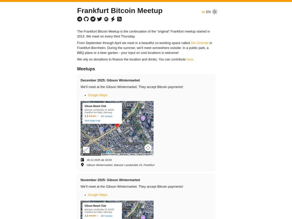 Frankfurt Bitcoin Meetup May 2025 screenshot