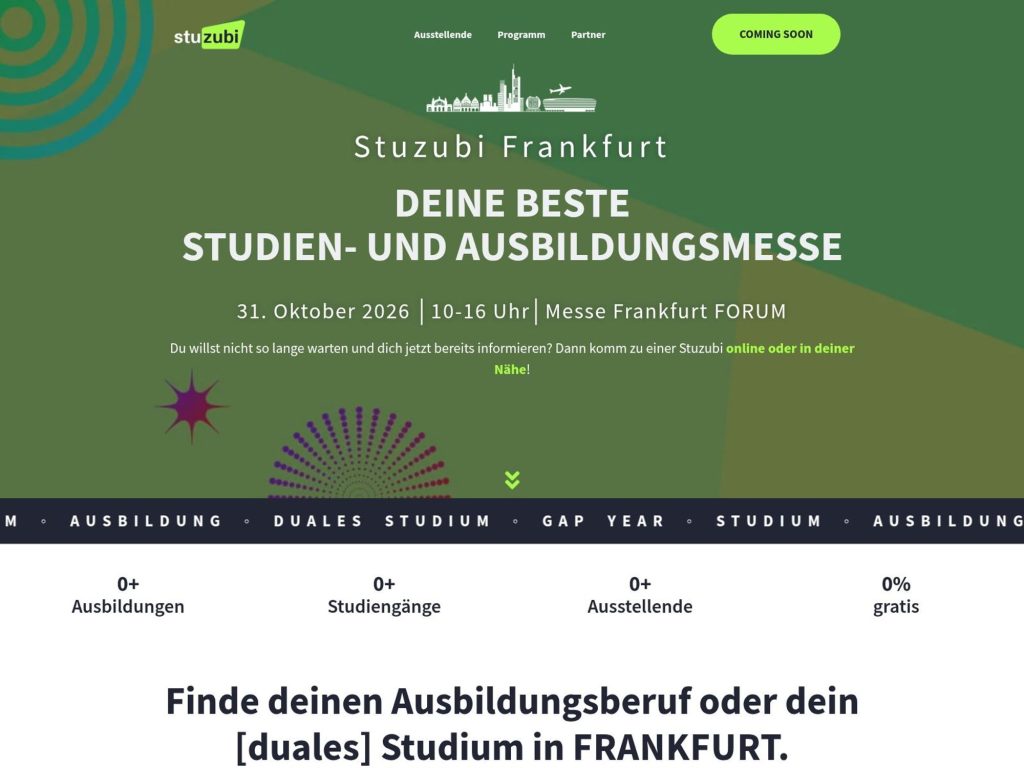 Stuzubi Frankfurt website