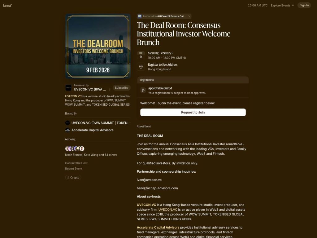 The Deal Room: Institutional Investors Welcome brunch website