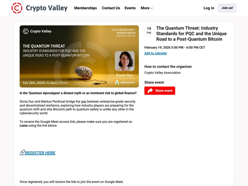 The Quantum Threat: Industry Standards for PQC and the Unique Road to a Post-Quantum Bitcoin website