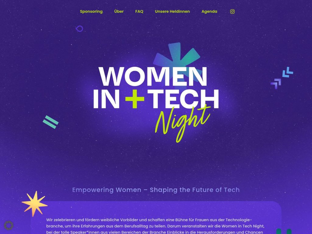 Women in Tech Night 2026 website