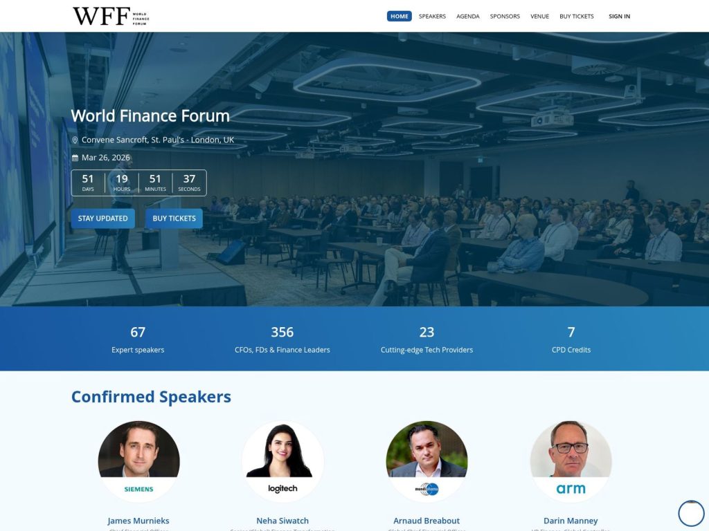 World Finance Forum London website