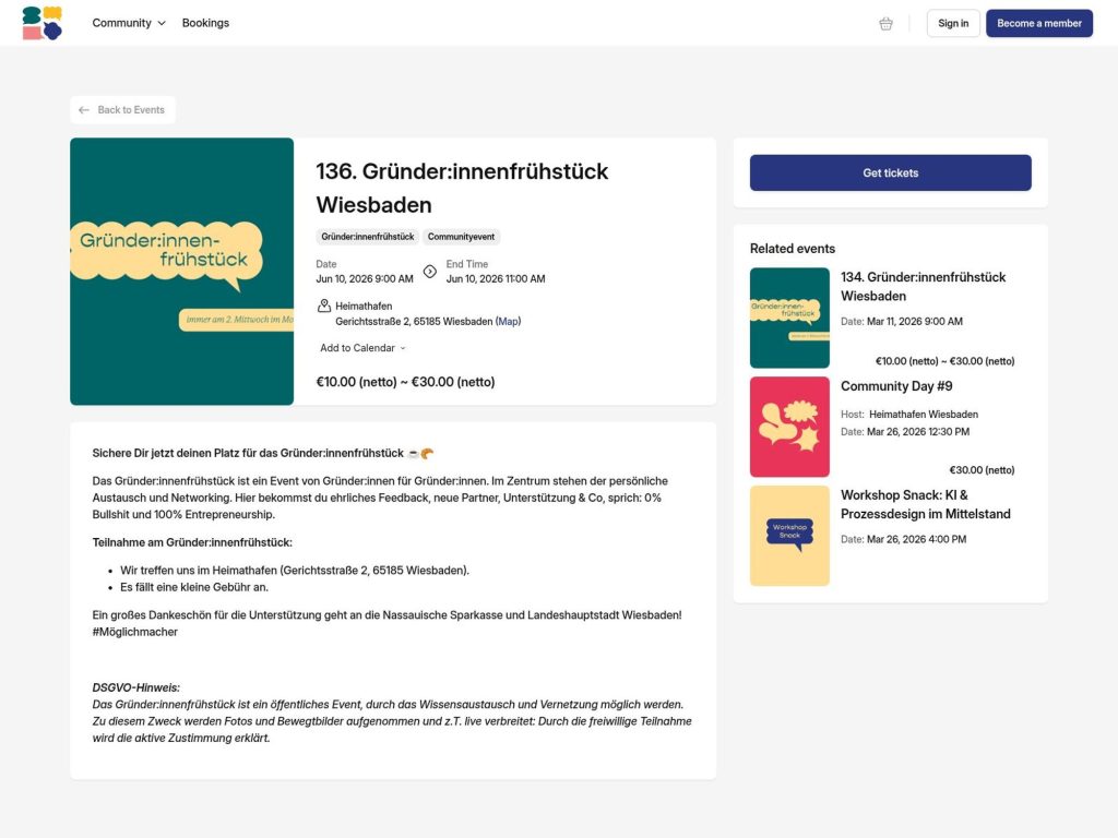 136. Gründer:innenfrühstück Wiesbaden website